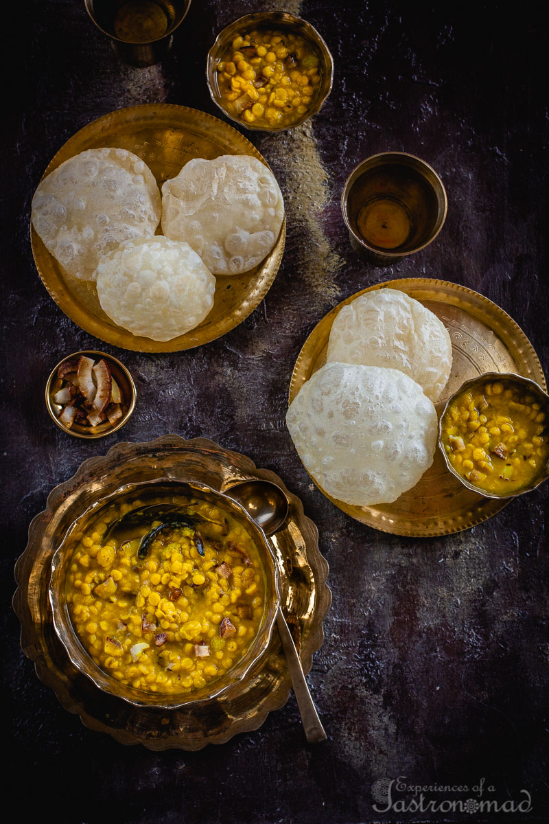 Narkel diye Cholar Dal (Bengali Chana Dal with Fried Coconut Slices)